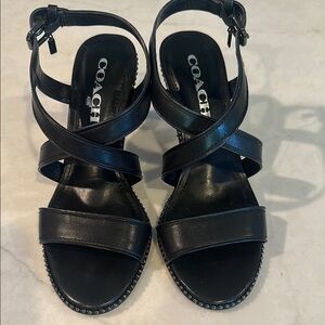 Coach Black 2 1/2” Strappy heels with Sleek Design